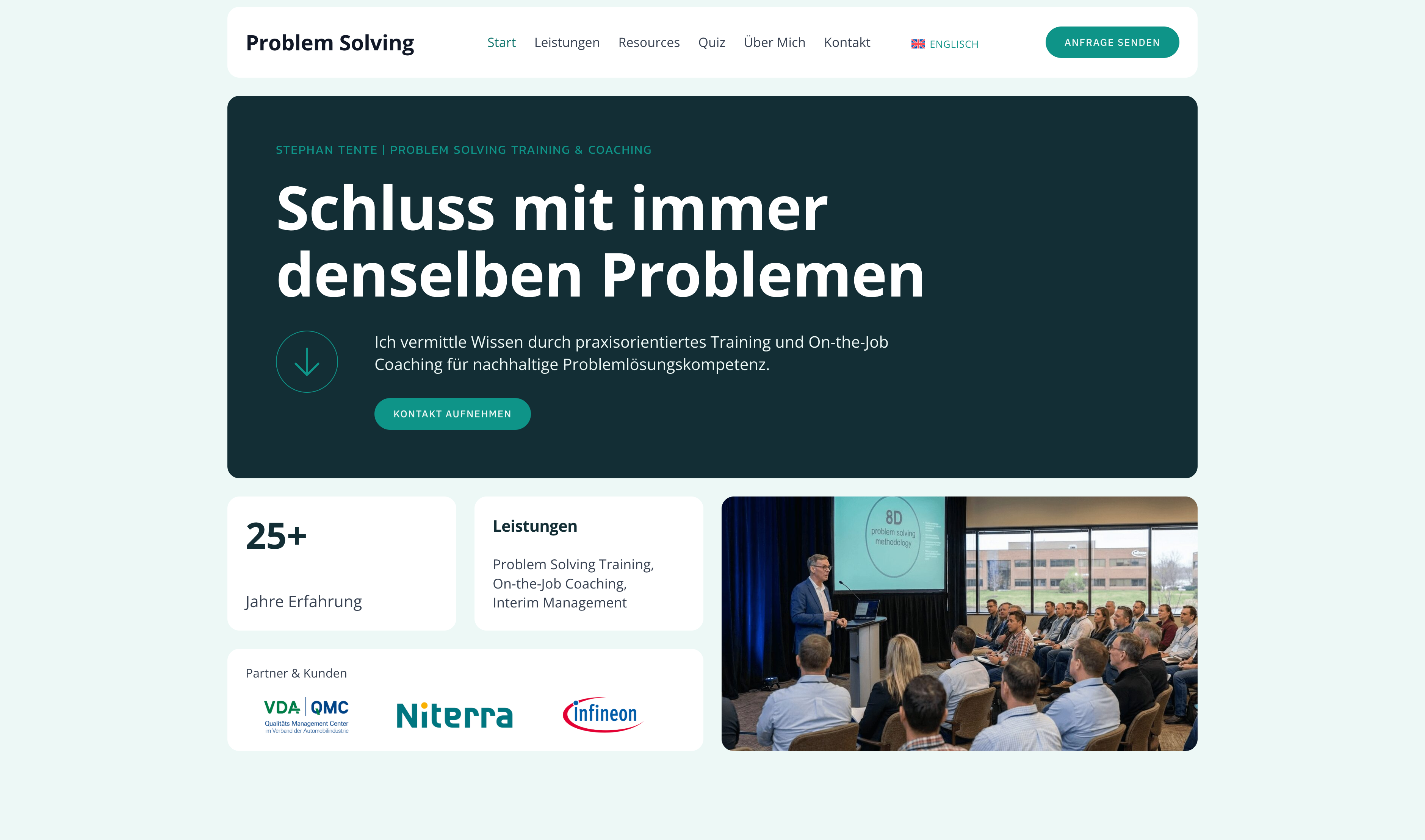 Website-Vorschau: Problem Solving Training & Coaching